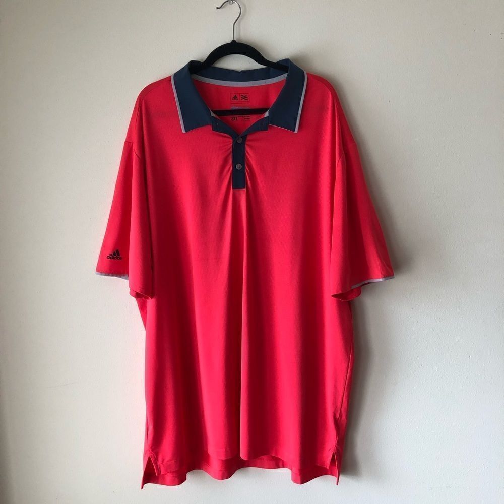 ADIDAS Pink & Navy Climacool Short Sleeve Polo Shirt 2XL